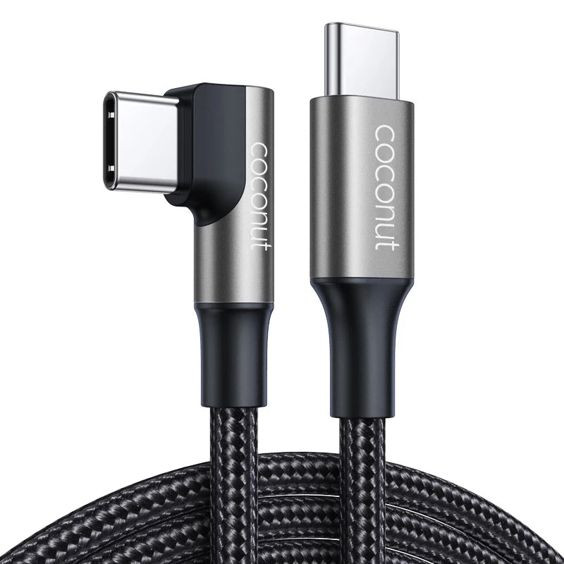 1-meter C18 Right Angle USB-C to C cable for devices